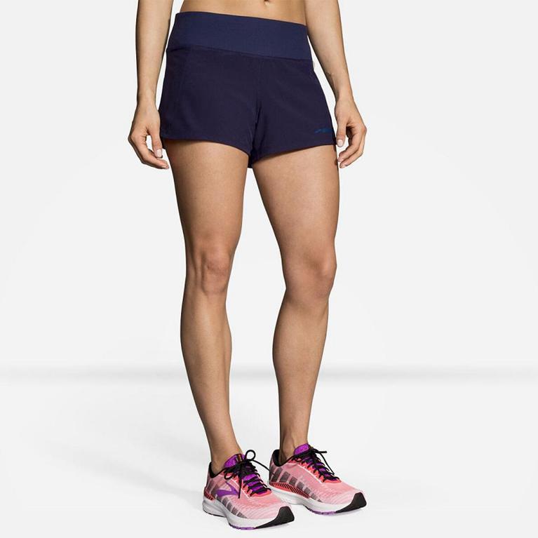 Brooks Chaser 3" Womens Running Shorts - Blue - Indonesia (TZKS-97614)